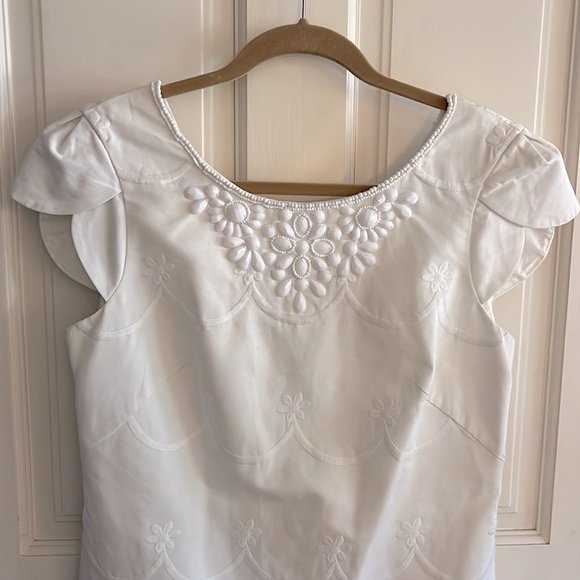 Lily Pulitzer Cotton Dress Embroidery and Subtle Beading. - Picture 4 of 7